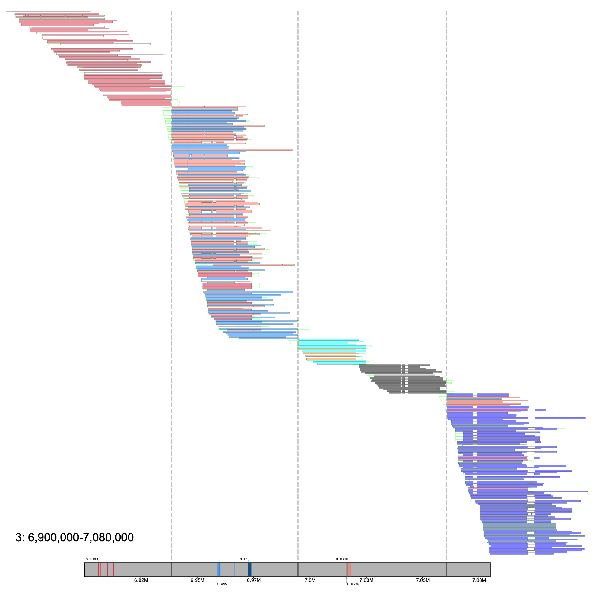 Alignment plot grouping with gaps